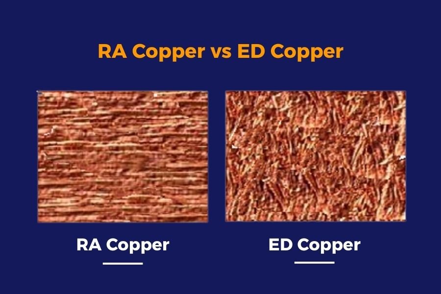 the key differences between ra copper and ed copper in pcb manufacturing