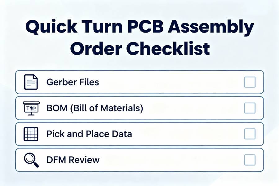 quick turn pcb assembly order checklist