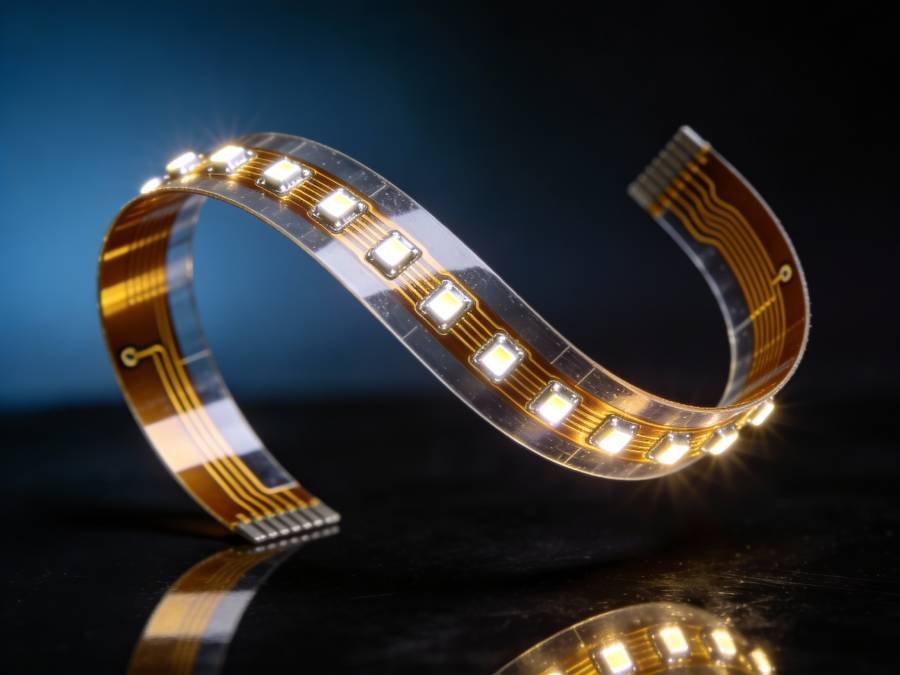 flexible led pcb bent demonstration
