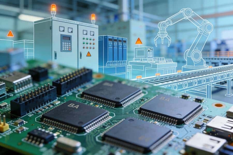 BGA PCB used in industrial control and factory automation systems including PLCs, drives and robotic equipment.