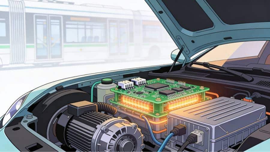 High Tg PCB module in an electric vehicle powertrain and automotive electronics environment