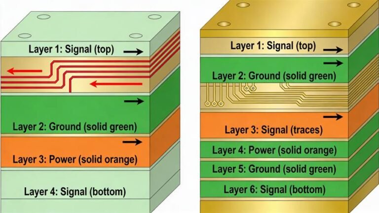 Box Layer Stack Patterns Column 4 Layer vs 6 Layer PCB: How to Choose the Right Stackup for Your Design ...
