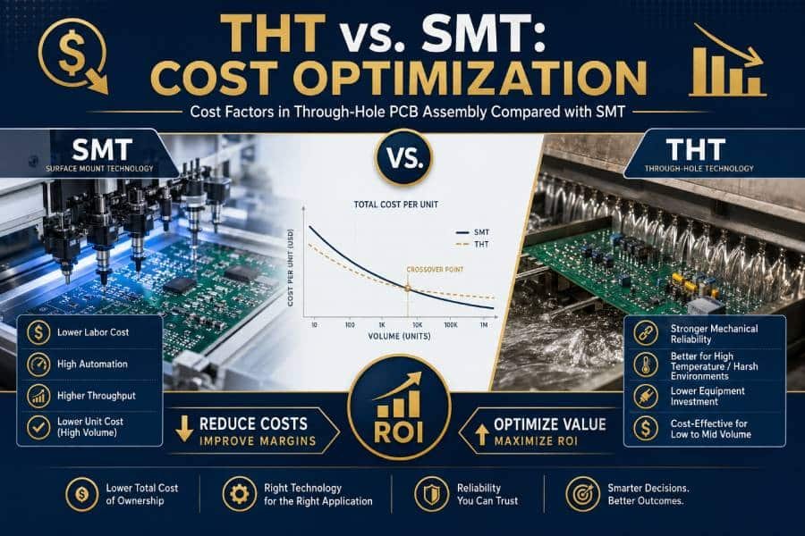 cost factors in through hole pcb assembly compared with smt
