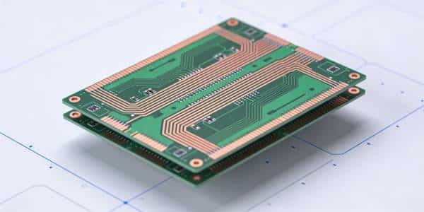 High-speed multilayer PCB with smooth controlled-impedance traces and differential pairs on a clean background.