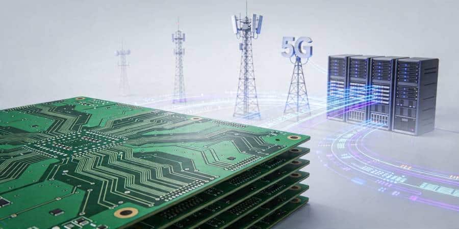 Telecommunications and high-speed PCB application with a multilayer board and high-speed routing in a telecom environment
