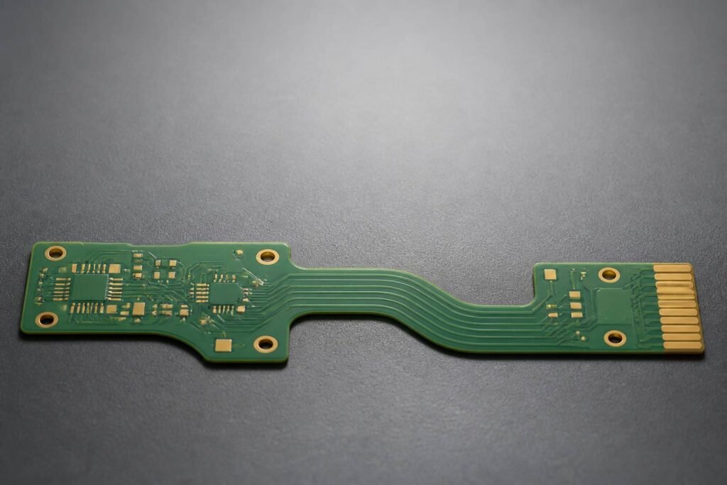 Flexible PCB LPI solder mask covering the board with precise pad openings