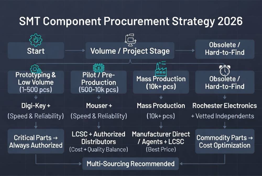 smt component procurement strategy by volume