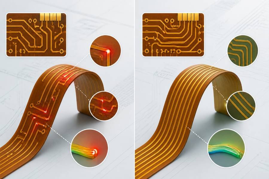 flex pcb sharp corners