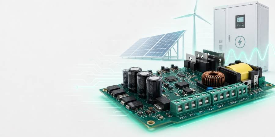 mixed technology power electronics pcb for energy applications.