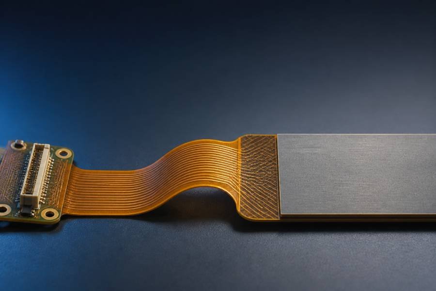 Flex PCB stiffener placement showing edge transition, overlap, and bend zone considerations