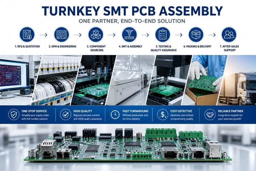 turnkey smt pcb assembly one stop solution process