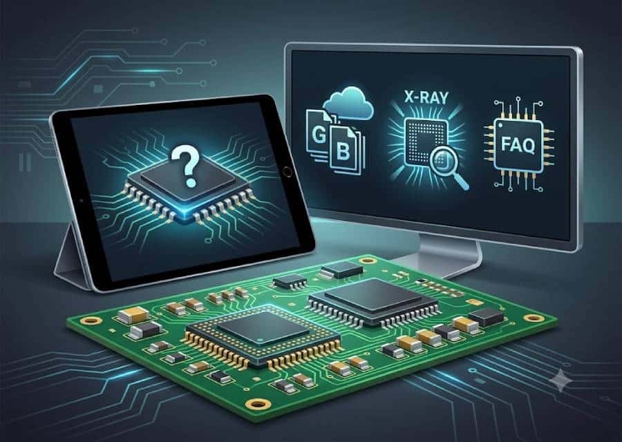 Engineer reviewing BGA assembly files and X-ray inspection questions