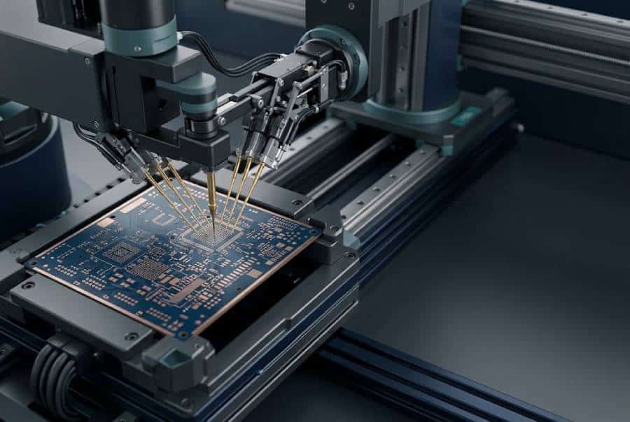 Flying probe testing on a bare PCB for fixtureless electrical verification