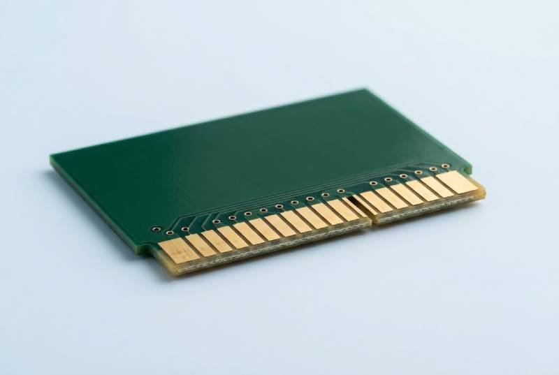 Bare PCB with gold-plated edge connector fingers for reliable board-to-board connections