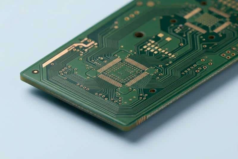 Bare HDI PCB with fine routing, microvias, and compact high-density interconnect features