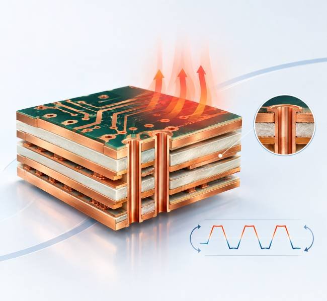 Multilayer PCB using high-Tg copper clad laminate with heat resistance and plated through-hole reliability