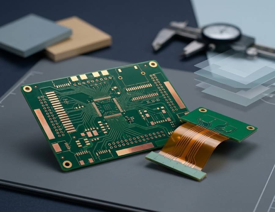 Multilayer and rigid-flex bare PCBs in an engineering review setting for PCB manufacturing questions
