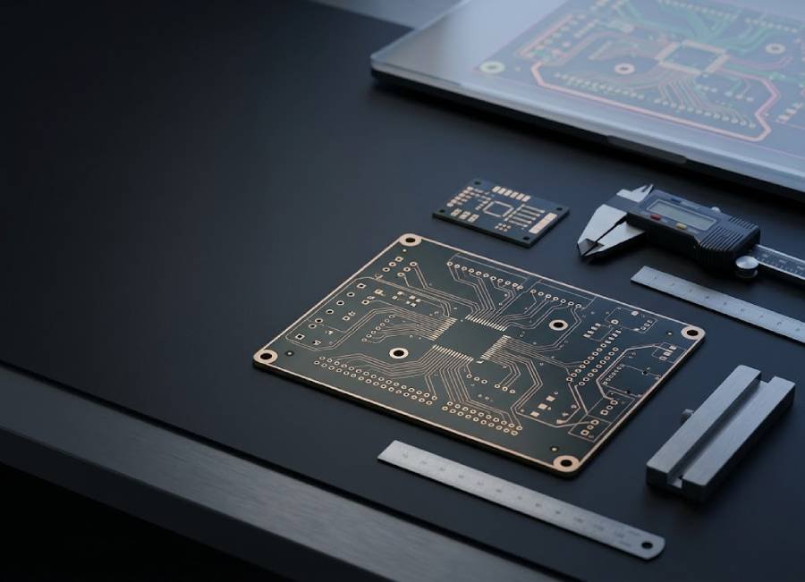 Bare PCB and engineering tools for PCB fabrication quote review
