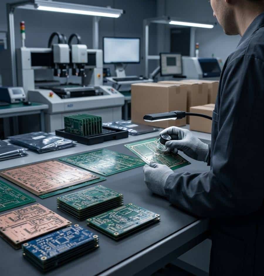 Final quality inspection of bare PCBs before shipment